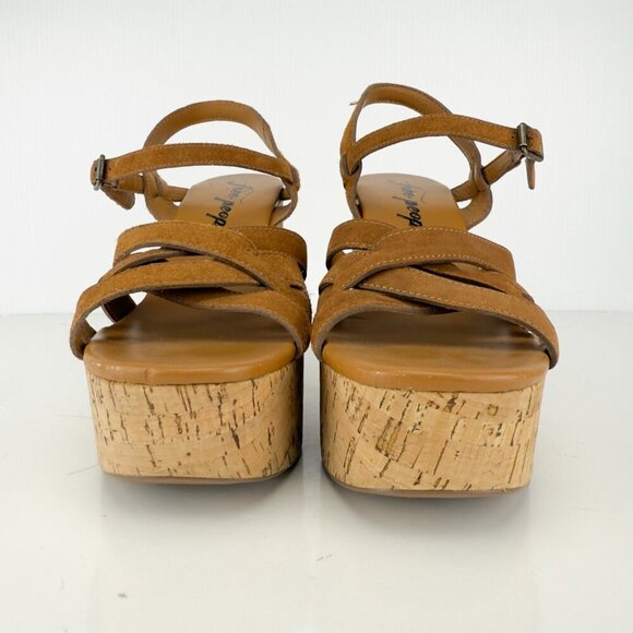 FREE PEOPLE Plateforme Lisbon Maryjane Daim Suede Brandy Retro 60-70βs Boho 39 - Picture 9 of 12